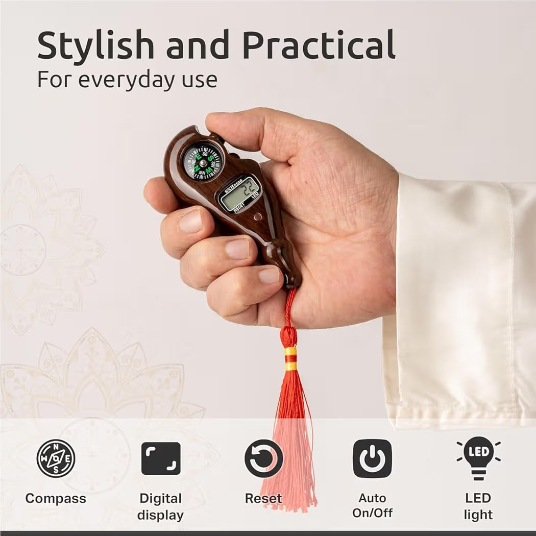 Smart Digital Tasbih & Mantra Counter – Portable Handheld Finger Clicker