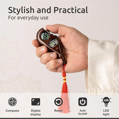 Smart Digital Tasbih & Mantra Counter – Portable Handheld Finger Clicker
