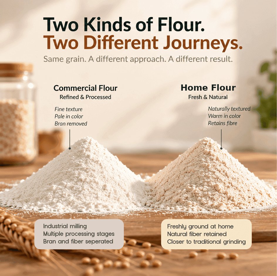 Commercial flour compared with fresh home-ground flour